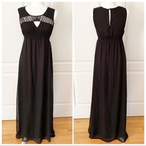 Fynn & Rose | Black Cage Detail Maxi Dress Sz 4